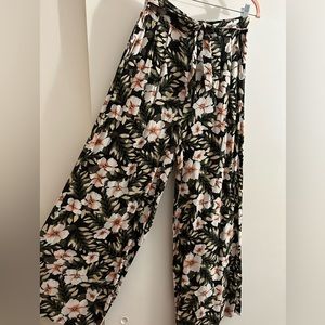 Wide leg High Waist Front Tie Pants